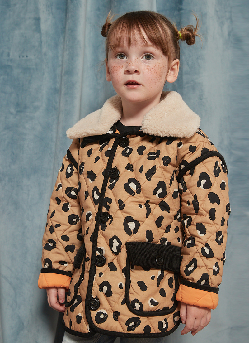 fur collar leopard jacket